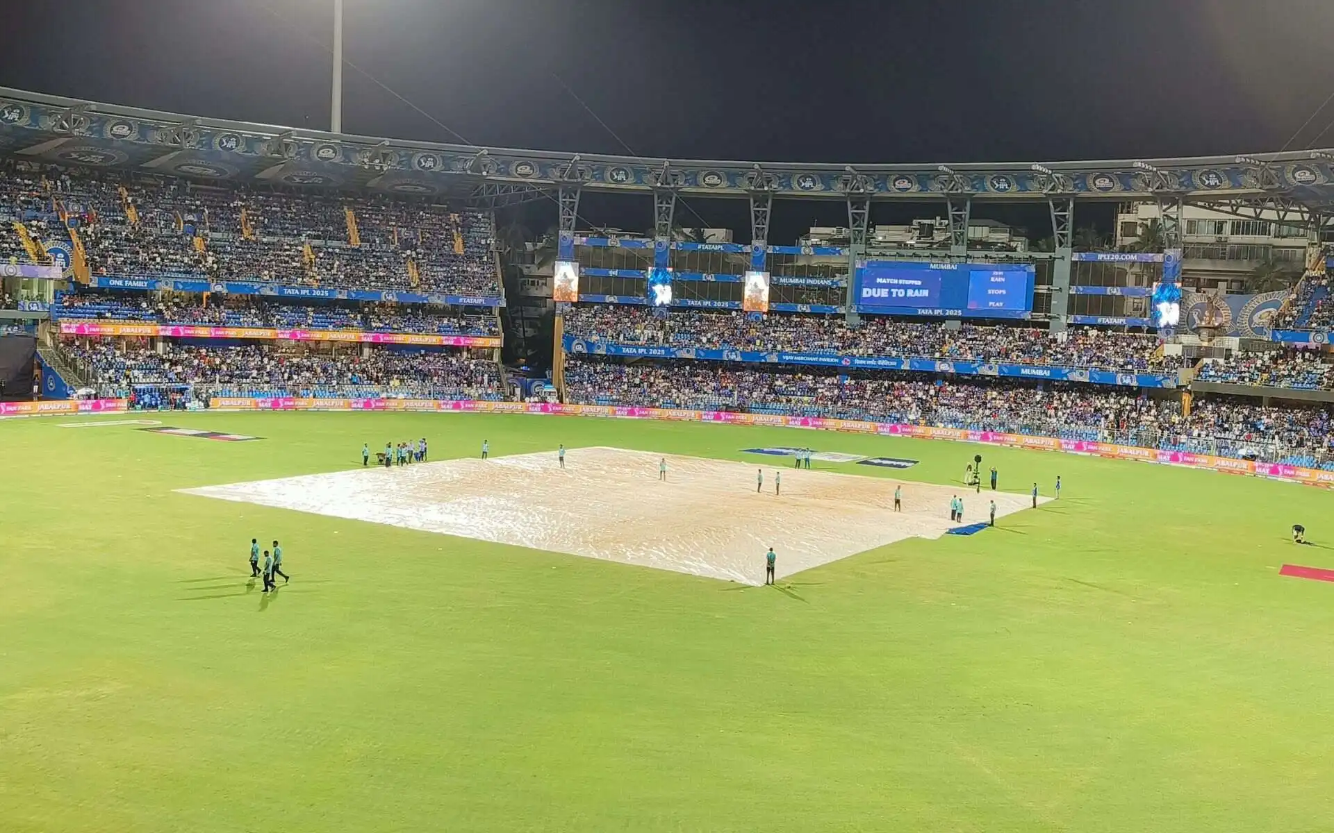 Rain Interrupts Play Between MI vs GT IPL 2025 Match At Wankhede Stadium